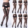 Women Sexy Stockings Lingerie Stripe Elastic Black Hollow Out Tights Thigh Sheer Pantyhose