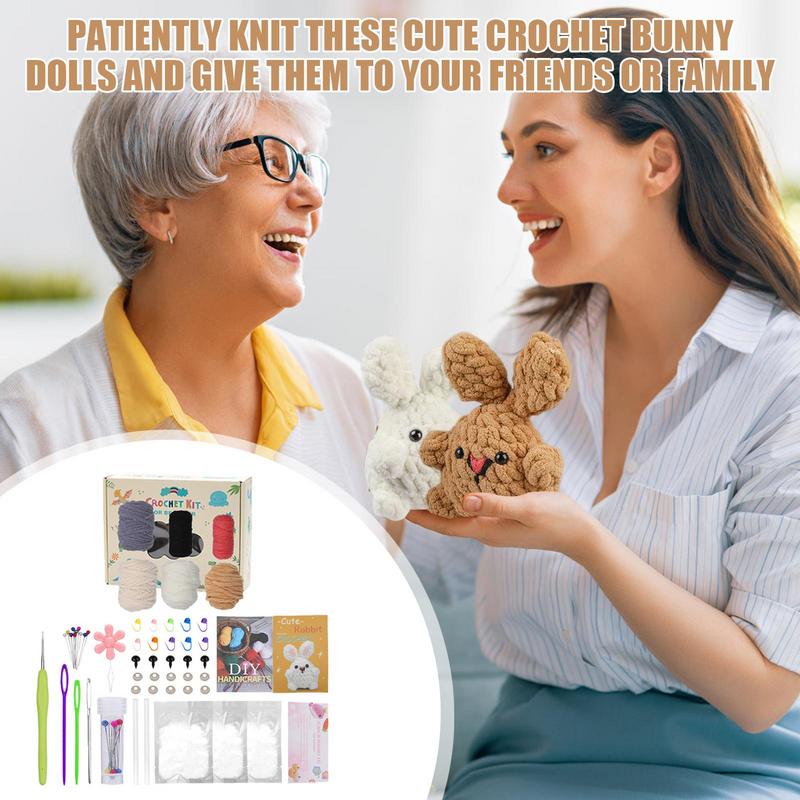 Набор для вязания крючком для начинающих Милый детский набор для вязания крючком Набор для вязания крючком «Зайчик» Практичный набор для начинающих вязальщиков Набор для начинающих вязальщиков Для