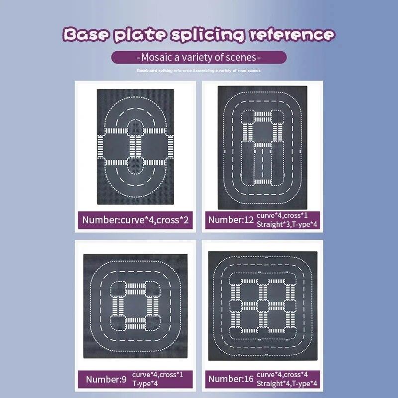 Нетоксичная Классическая Базовая Пластина для Строительных Блоков 32x32 Вид на Город Дорога Фигурки Дорожного Движения Строительные Игрушки Кубики 32 Точки Пластиковые Базовые Пластины