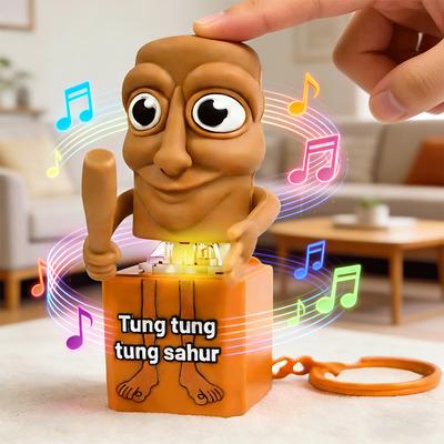 Светящийся Брелок Tung Tung Tung Sahur Деревянная Палочка Человек Кнопка Брелок Подвеска Аниме Сопутствующий Декор Подарок На День Рождения Ребенка Игрушки