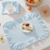 Ruffle Heat-Insulated Mat Stripe Grid Table Mat Washable Coaster  Breakfast