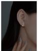 Banyan Tree S925 Silver U-Shape Diamond Luxury Earrings for Women - Korean Niche Cold Style