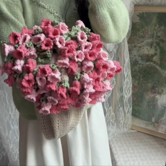 Набор для вязания крючком цветочного одеяла, набор для самостоятельного вязания одеяла с букетом роз, набор для вязания крючком, набор для рукоделия на День матери, подарок для домашнего дивана, декор дивана