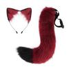 Faux Fur Fox Tail Costume Accessory With Cat Ear Headband Halloween Cosplay Party