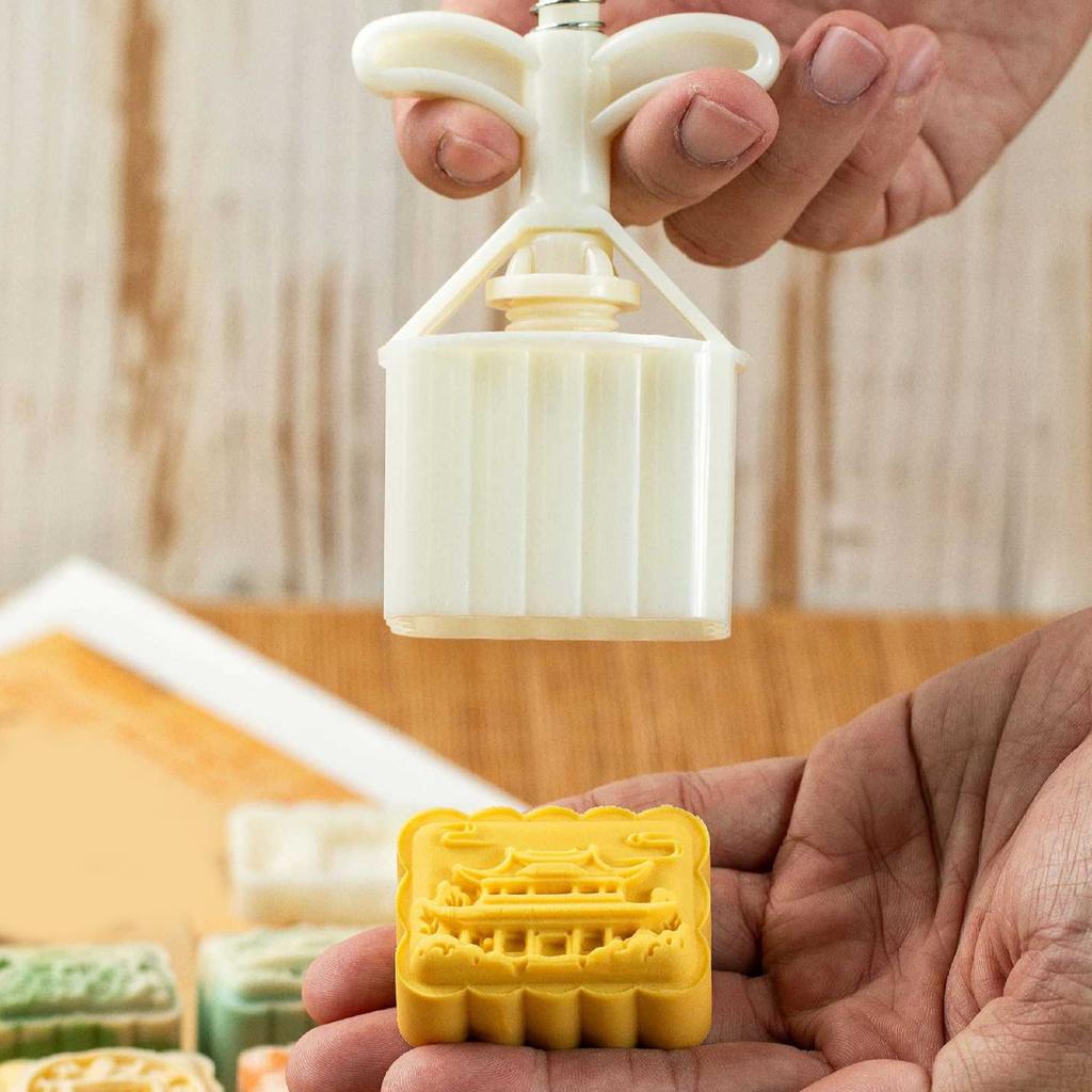 Пресс-форма для лунных пряников 25/50 г с 4 сменными штампами, функциональная форма для выпечки праздничного печенья и десертов