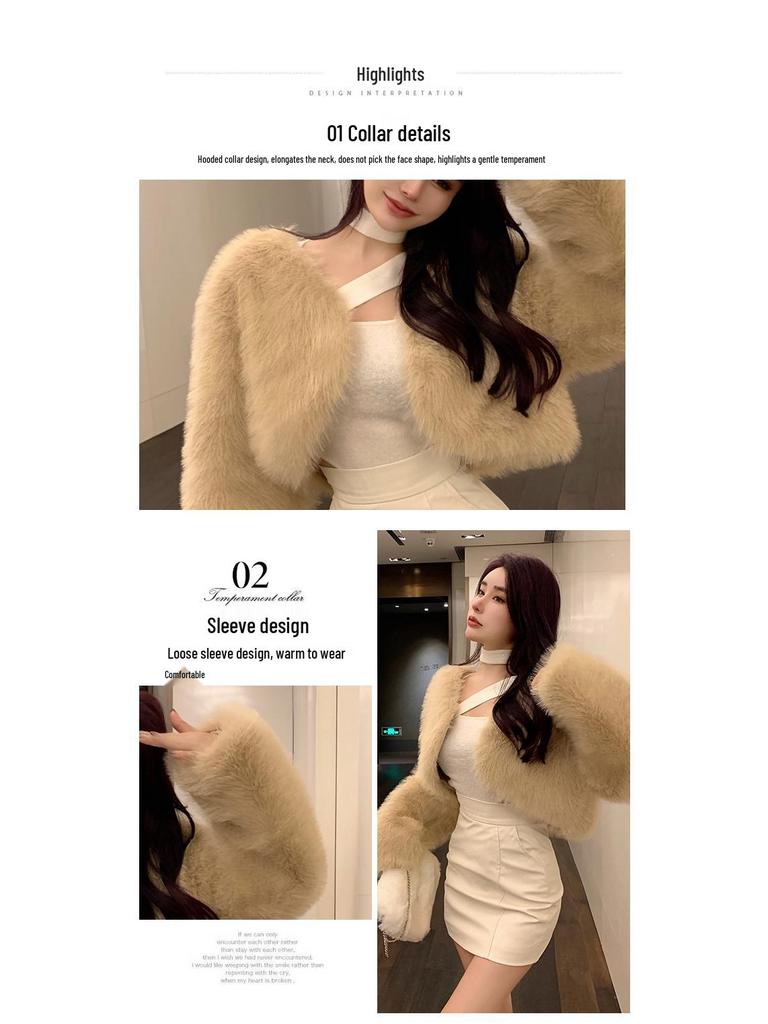 Женское трендовое зимнее пальто из искусственного меха, экологичное - короткое, плюшевое и стильное