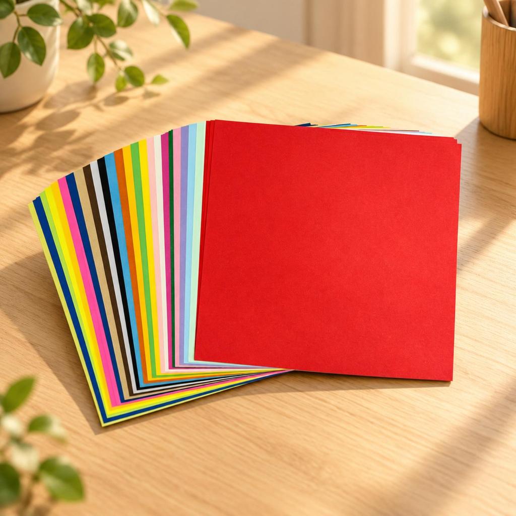 200 Pieces 20 Cm Square Craft Paper Easy to Fold for DIY Projects