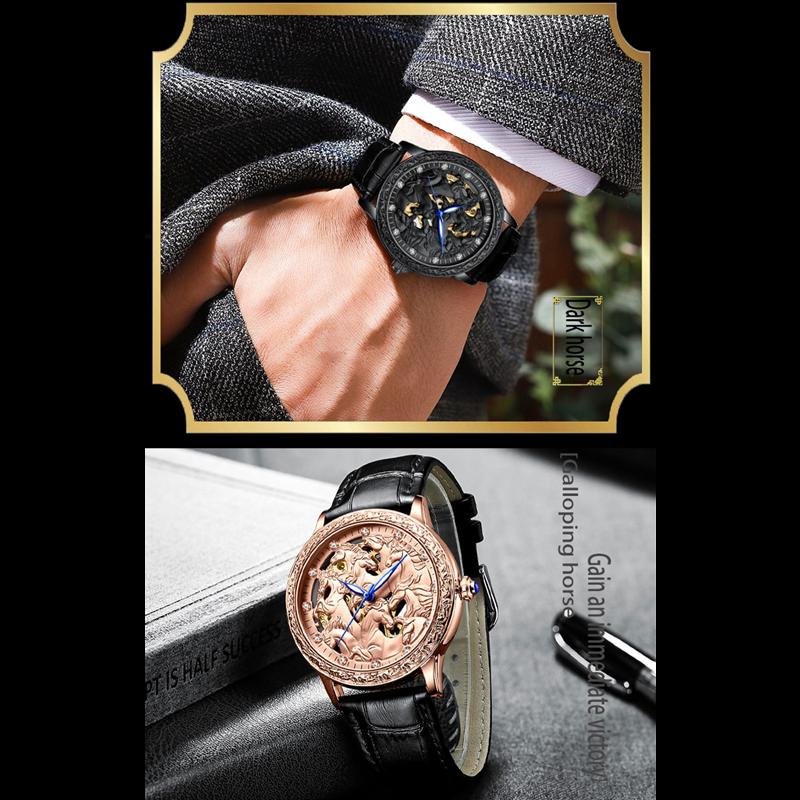 KIMSDUN Часы мужские лучшие брендовые роскошные часы 3D Carving Bad Juna Fashion Cutout автоматические механические часы