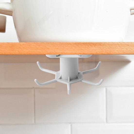 Storage Hook 360 Degree Rotatable with 6 Hooks Convenient Storage Solution for Utensils Tools Towels