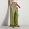 Women's High Waist Adjustable Knot Flowy Cotton And Linen Trousers Wide Leg Pants