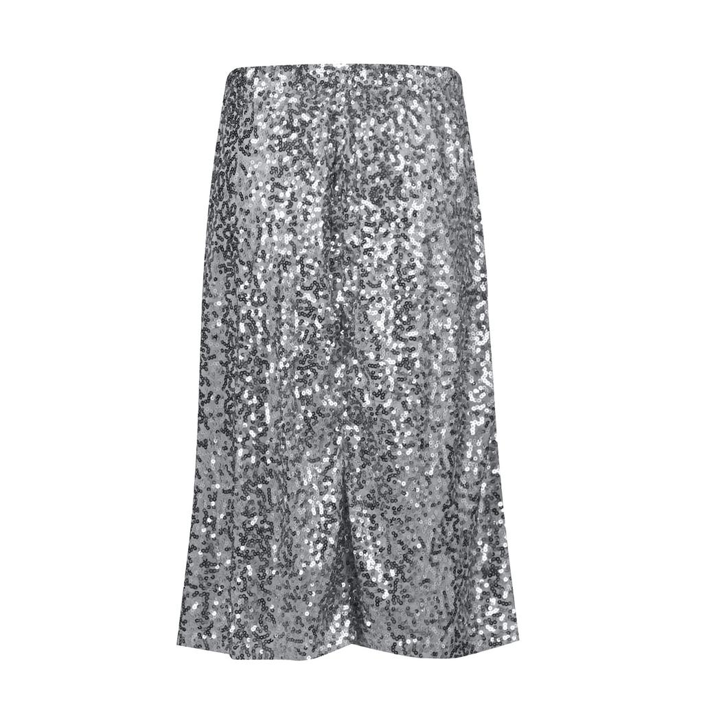 Женская юбка с пайетками, блестящая юбка с высокой талией One Word, вечерняя юбка длиной до колена, женская юбка-карандаш с пайетками