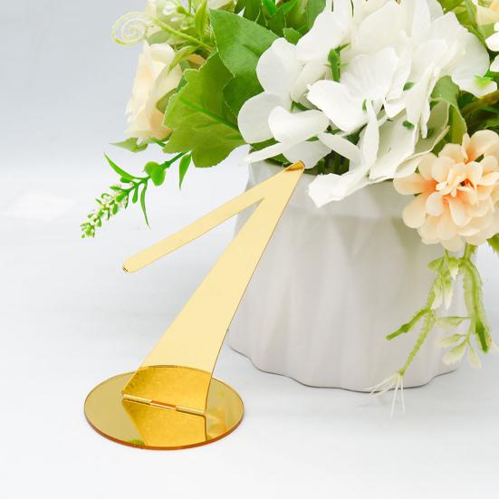 Карта с номером места, глянцевая, добавляющая атмосферу, зеркальная поверхность, стоящая, свадебный, золотой стол, номер, праздничные принадлежности