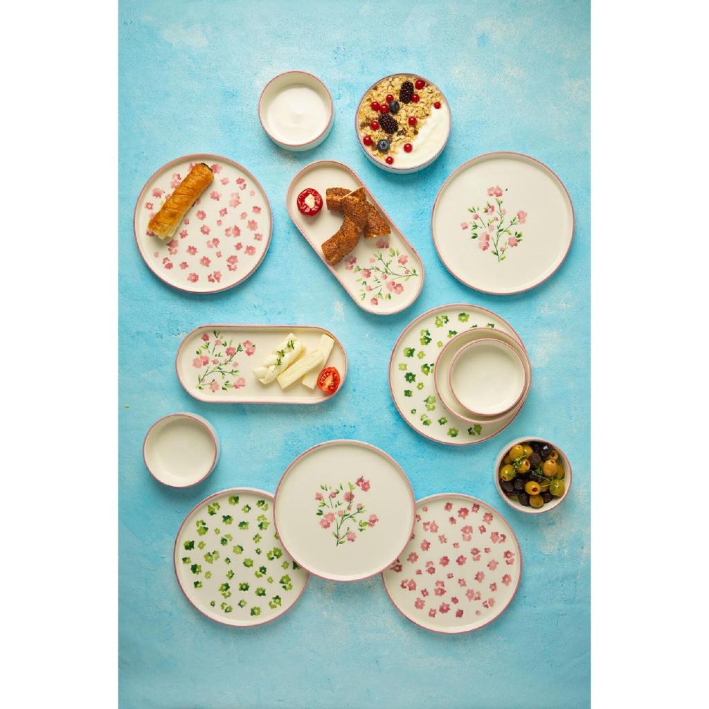 Berthe Floral 14 Piece Handmade Special Design Breakfast Set For 6 People