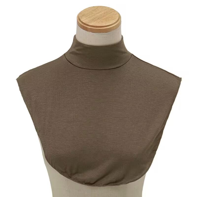 Мусульманский хиджаб, шейный платок, поддельный воротник, водолазка для женщин, поддельный воротник рубашки, хлопковый трикотаж, простая модальная водолазка