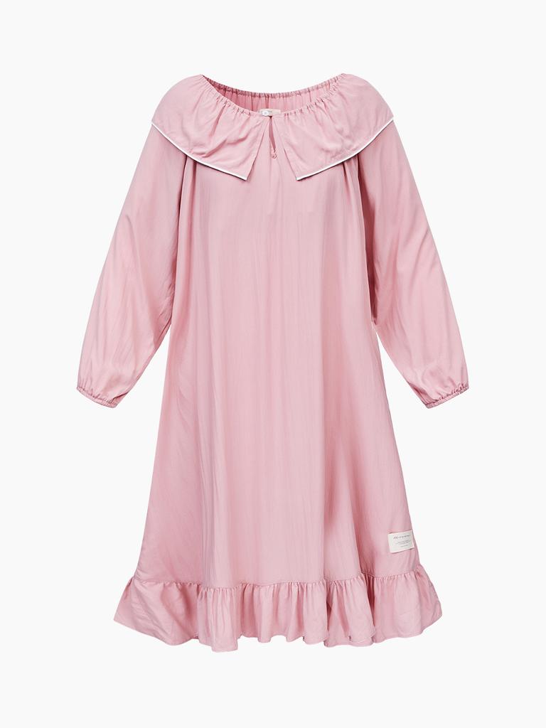 Пижама цельная с оборками из искусственного шелка (2 ЦВЕТА)