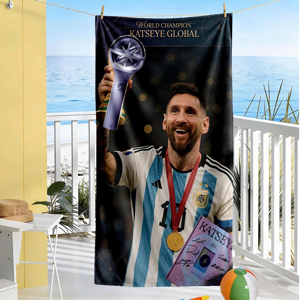 Messi Beach Towel High Absorbency & Quick-Dry Comfortable Lightweight