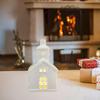 Christmas Miniature House Statue Ceramic Small Figurine with Light Decor, Desktop