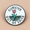 Smiling Flower Pattern Enamel Brooch - Cute Round Alloy Badge Ornament