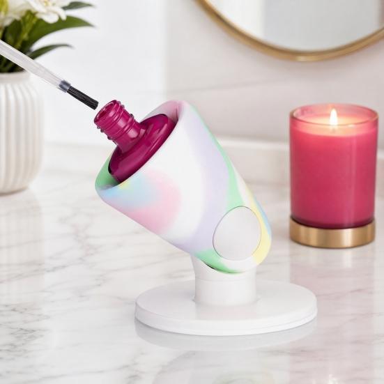 Hinge Untippable Nail Polish Bottle Holder, Anti-Spill Tilted Nail Polish Bottle Stand, Nail Polish Bottle Display Rack for Home, Nail Salon