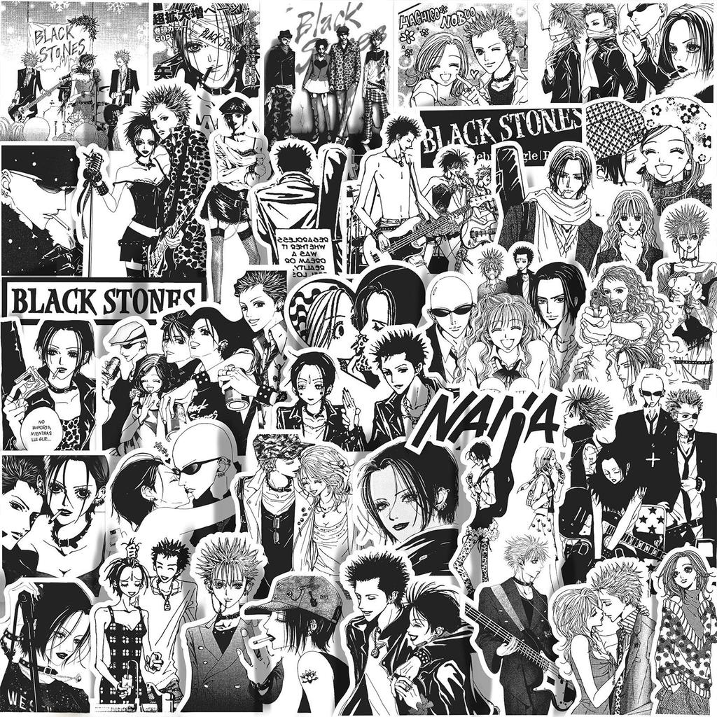 1000 черно-белых аниме-наклеек: Demon Slayer, One Piece и многое другое для украшения блокнота