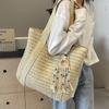 2025 New Straw Plaited Woven Women's Roomy Bag Casual Versatile Single Shoulder Bag High Capacity Seaside Beach Bag Vacation Commuter Large Tote Bag