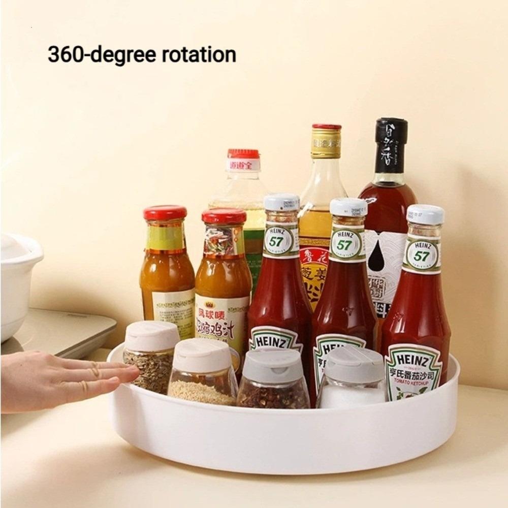 Non-Slip Storage Tray 360 Degree Rotating Rotating Cabinet Organizer Round Rack Plate Cosmetic