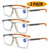 3 комплекта новых модных очков для чтения для людей среднего и пожилого возраста, сверхлегкие, с защитой от синего света, очки для пресбиопии