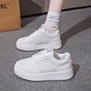 Платформенные белые женские кроссовки весна 2025 новые увеличивающие рост на шнуровке кеды повседневная спортивная обувь немецкие тренировочные туфли туфли