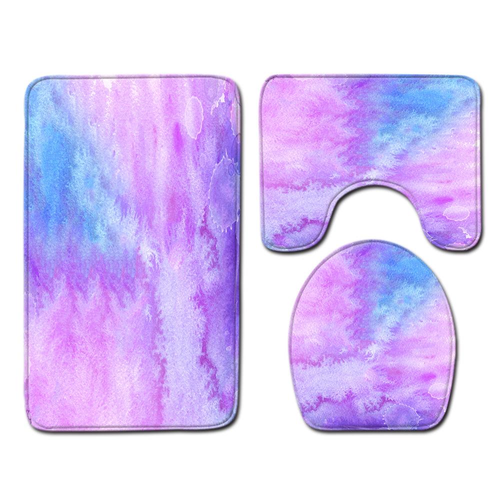 Gradual Change Pattern Toilet Floor Mat Three-Piece Bathroom Three-Piece Carpet Door Mat