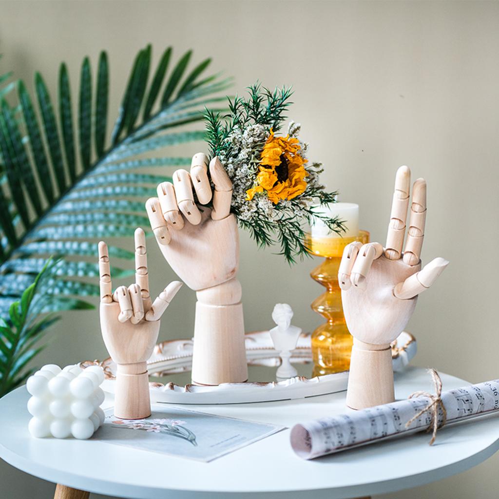 Jointed Hand Plant Holder Flexible Eye Catching Wooden DIY Plant Accessories Decor for Bedroom