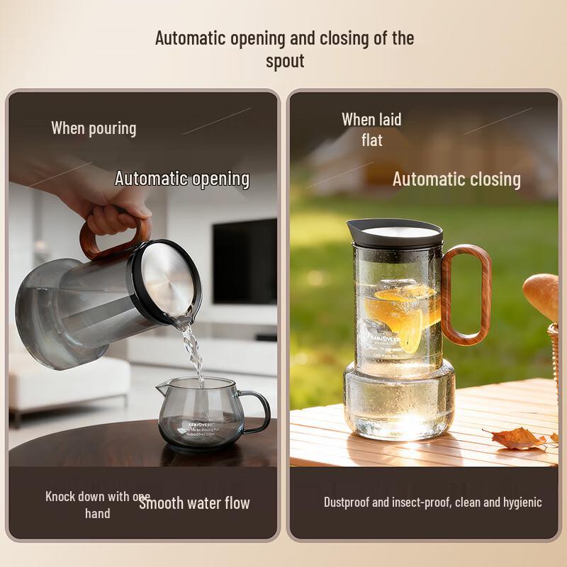 KAMJOVE Borosilicate Glass Teapot and Cold Water Pitcher