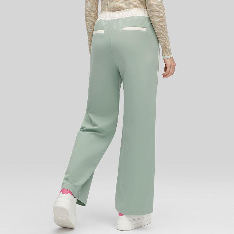 Fila Однотонные эластичные брюки прямого кроя с завышенной талией, женские брюки, повседневные, свободные, цвет хаки F11W414609F-KK