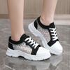 Мода Женская обувь Модная летняя повседневная обувь Вырезы Кружева Холст Полые дышащие Платформа Плоские туфли Женские кроссовки