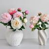 DIY 2 Head Artificial Peony Bouquet Silk Cloth Lifelike Peony Flower Bundle Artificial Flower Home Wedding Decoration