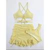 European and American Bikini Sexy Three-Piece Suit Women's Beach Swimsuit Fashion Lace-up Swimsuit