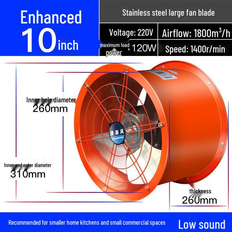 Powerful Silent High-Speed Axial Flow Kitchen Exhaust Fan for Oil Fume