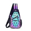Luminous Bag Women Geometric Laser Backpack Quilted Shoulder Bags Hologram Laser Plain Chest Bag