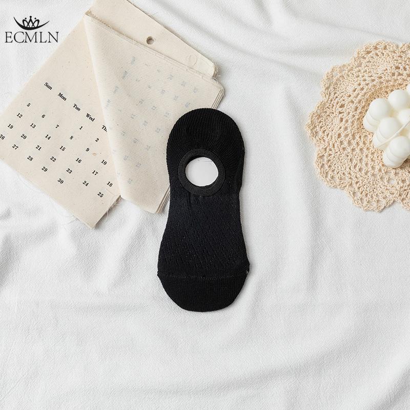 Women's Cotton Spring and Summer Boat Socks Invisible Socks Shallow Mouth Silicone Non-slip No-fall Heel Socks