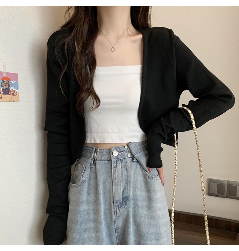 Women's Summer 2023 Air Conditioning Knit Cardigan with Camisole Dress, Sun Protection Cover-up, Trendy Student Top.