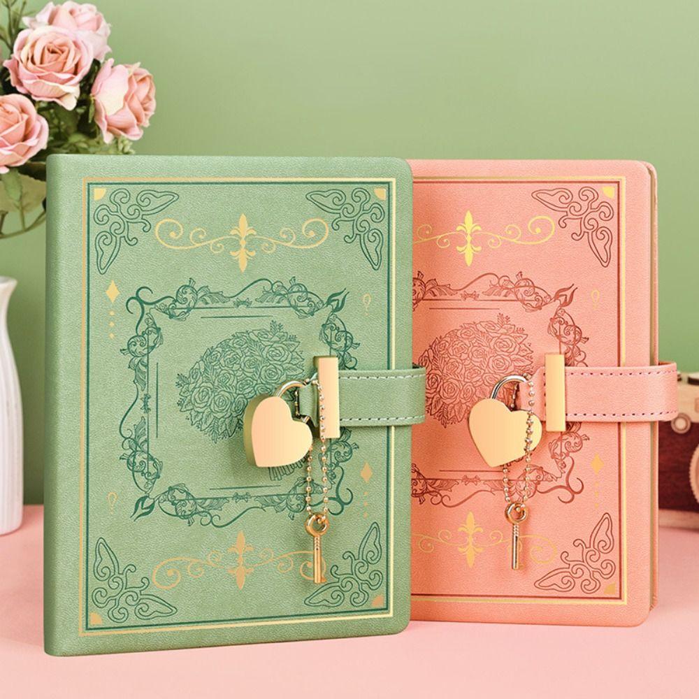 288 Pages Memo Notebook with Lock Word Book Personal Diary Book Girls