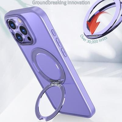 Чехол для iPhone 16 Pro из ТПУ+Акрила с подставкой, совместимый с MagSafe