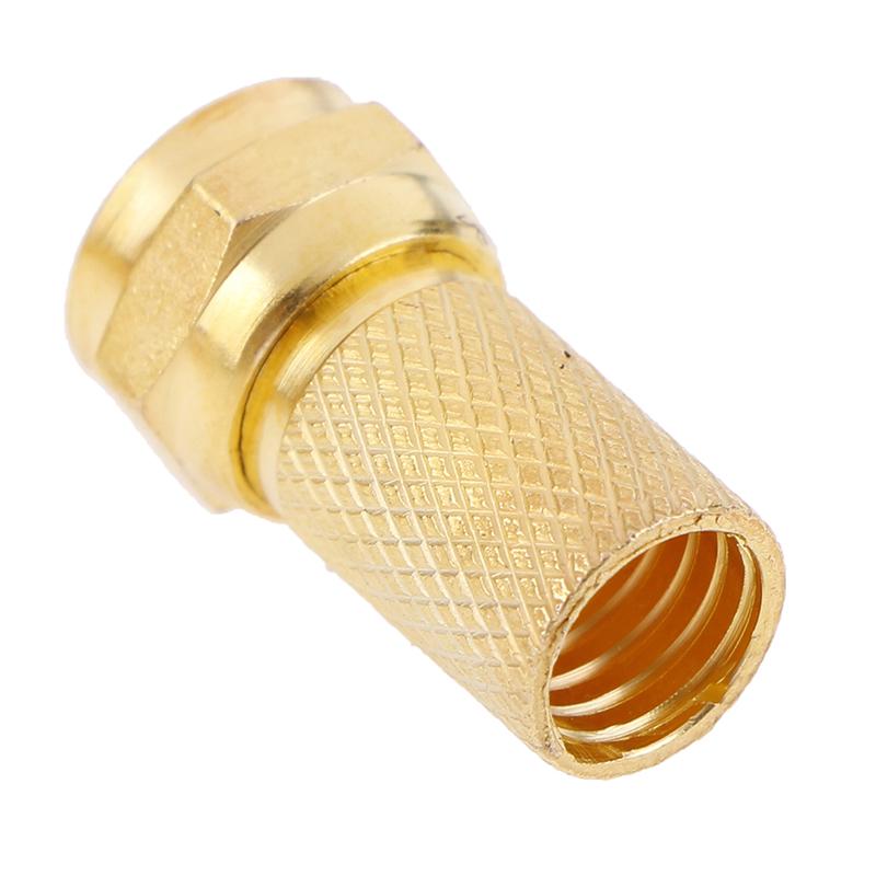 10 шт. скручивающиеся вилки коаксиального кабеля Rg6 типа F, латунный разъем, медь