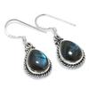 Natural Labradorite Gemstone 925 Solid Sterling Silver Gift Earring 1.25" I3s83