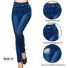 Women Printed Tight-fitting Super Stretch Leggings High Waist Outer Wear Sexy Close-fitting Imitated Denim Jean Leggings(Suitable for Weight 40-85kg)