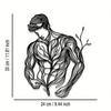 1pc Metal Wall Art, Line Drawing Floral Man, Abstract Art, Metal Sign. It Is Suitable For Home Decoration, Wall Decoration, And Room Decoration.
