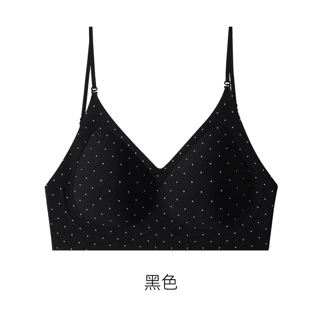 Sexy polka dot soft support, no steel ring, no trace, natural chest lift, anti-sagging and gathering, beautiful back bra