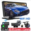 Беспроводной Carplay Android Auto Dash Cam Автомобильный видеорегистратор 9,3-дюймовый монитор-зеркало Mirrorlink Сенсорный экран Встроенный динамик Камера заднего вида