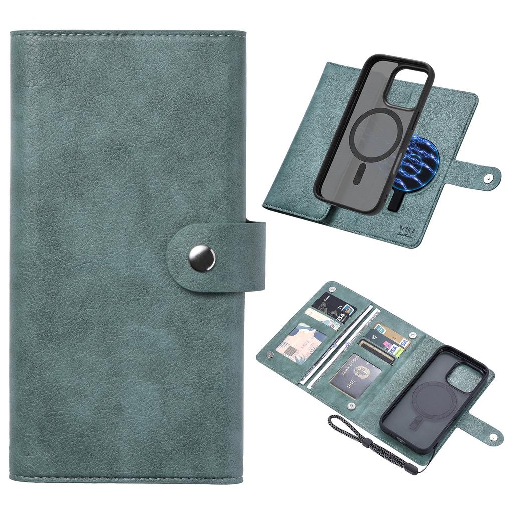VILI GVA Series for iPhone 16 Pro Max Magnetic Case Detachable Leather Wallet Cover