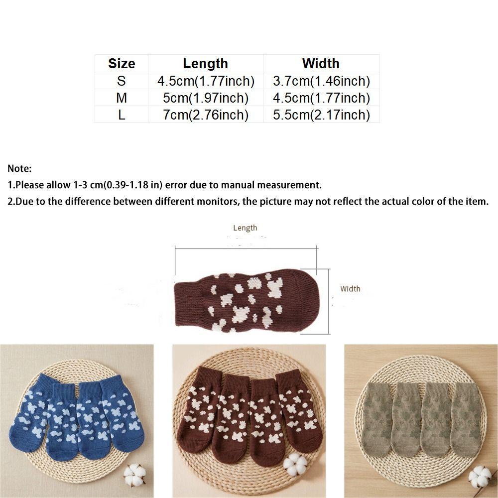 4PCS Wear Resistant Dog Anti-slip Socks Elastic Pet Floor Socks Pet Footwear for Dogs Cats
