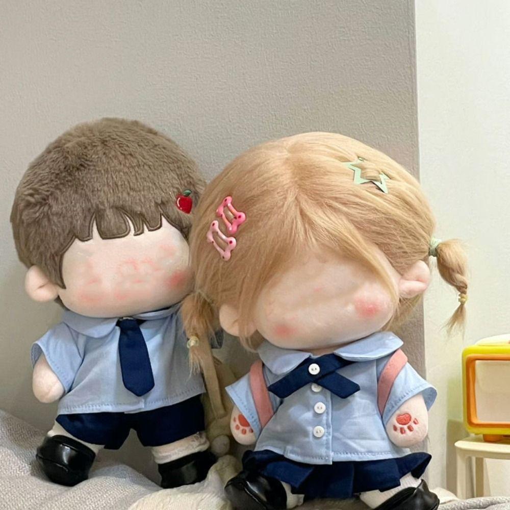 20cm Miniature School Uniform Changing Dress Game Blouse Skirt Suit  Cotton Stuffed Doll